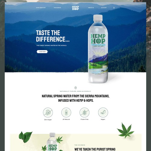 Nature website with the title 'Hemp Hop Website Design '