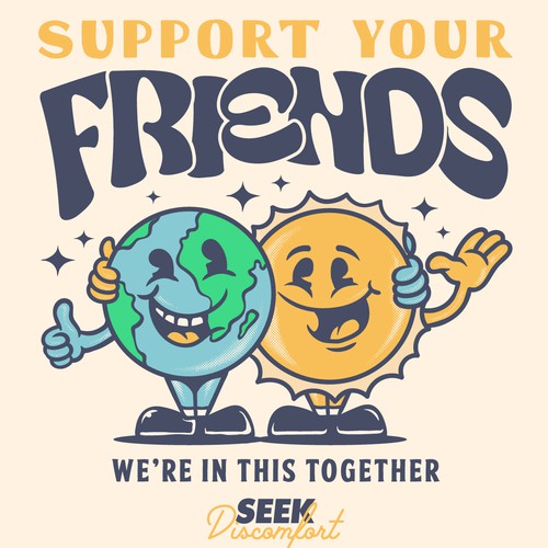 Friendship design with the title 'Sun and World are friends summer tshirt'