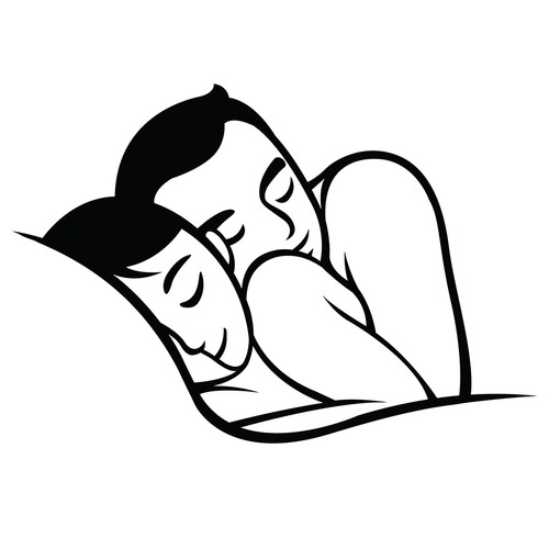 Couple artwork with the title 'Simple logo for a Snoreless product'