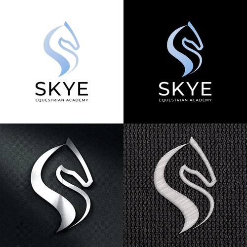 Horse stable logo with the title 'Logo Design for Skye Equestrian Academy'