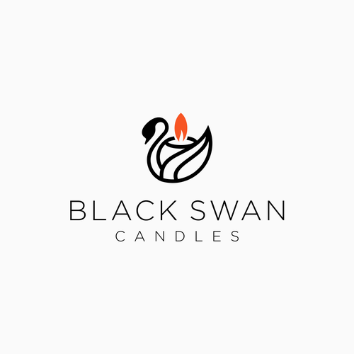 Swan design with the title 'Black Swan Candles'