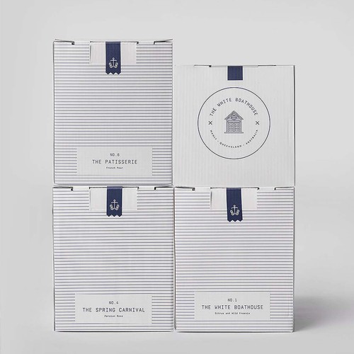 Coastal design with the title 'The White Boathouse'