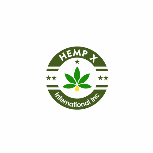 Hemp oil logo with the title 'HEMP X'