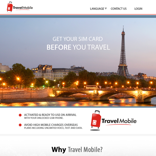 Design firm website with the title 'Facelift for Travel Mobile website.'