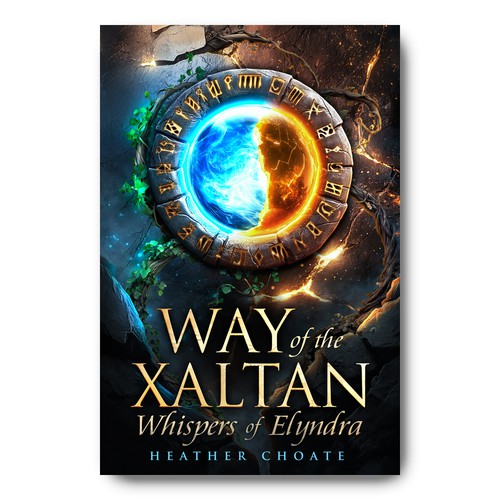 Dystopian book cover with the title 'Way of the Xaltan - Cinematic Fantasy Book Cover'
