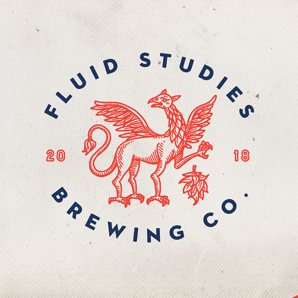 Beer brand with the title 'Fluid studies brewing company'