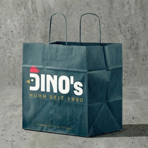 Food design with the title 'DINO’S — Visual Identity & Packaging'