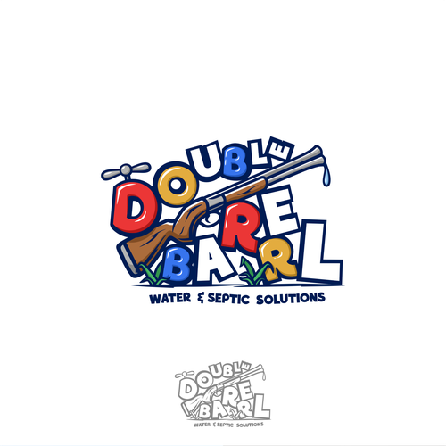 Hand-drawn logo with the title 'Double Barrel'