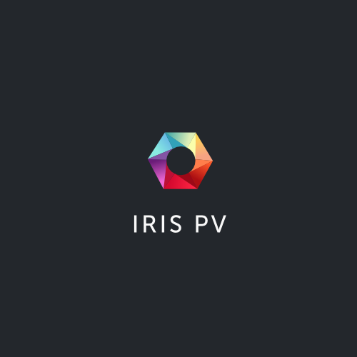Symmetrical logo with the title 'Colorful, geometric logo for solar panel'