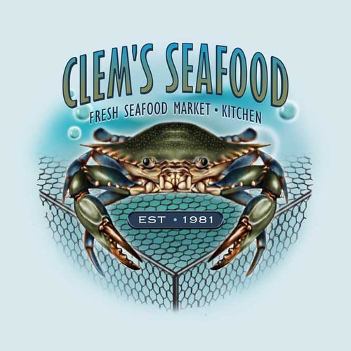 Painter logo with the title 'Clem's Seafood Logo'