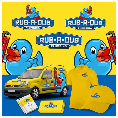 Mascot brand with the title 'RUB - A - DUB'