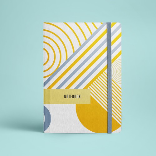 Pattern design artwork with the title 'Notebook cover design'