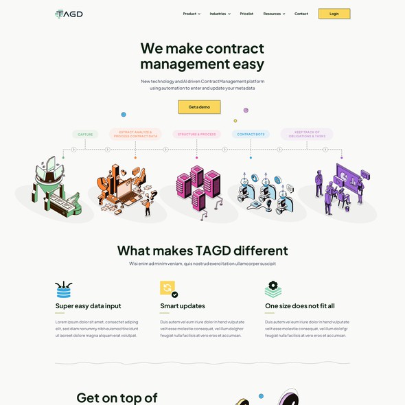 Infographic website with the title ' website for legal tech Saas startup'