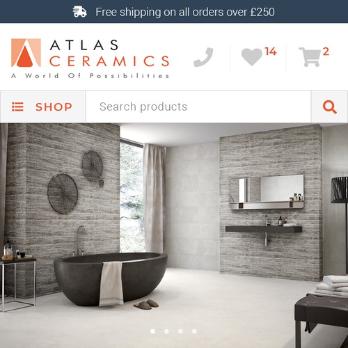 Ceramic design with the title 'Mobile Website For Atlas Ceramics'