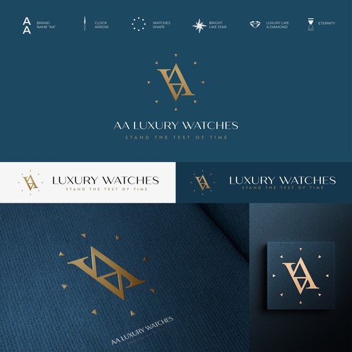Watch logo with the title 'AA  Luxury Watches'