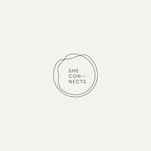 Social networking design with the title 'she connects'
