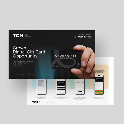 Design with the title 'Powerpoint Template for a gift card program'