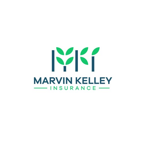 Letter design with the title 'A cool M K I leaf/stem monogram logo for Midwest Crop Insurance Brand'