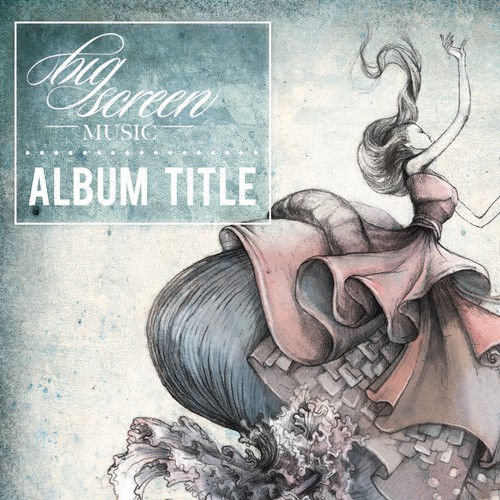 Romantic design with the title 'big screen music '