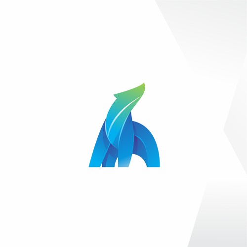 Bear brand with the title 'Gradient Modern Geometric polar bear logo '