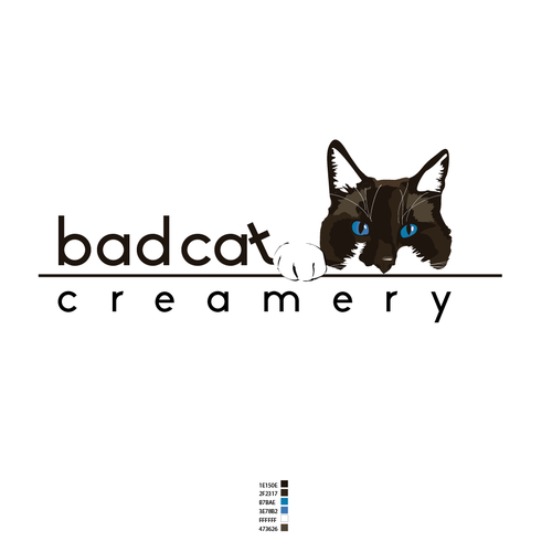 Sketchy logo with the title 'Bad cat creamery'
