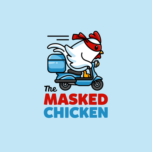 Speed design with the title 'The Masked Chicken'