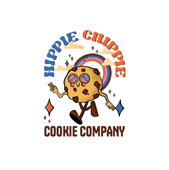 Mascot brand with the title 'Hippie chippie'