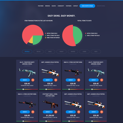 Game website with the title 'Gaming shop'