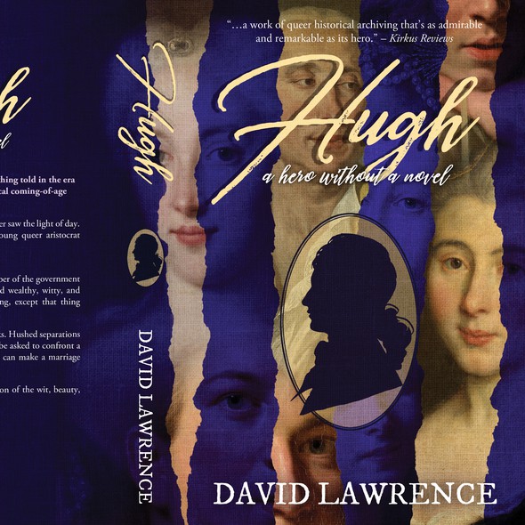 Contemporary design with the title 'Hugh - A hero without a novel'
