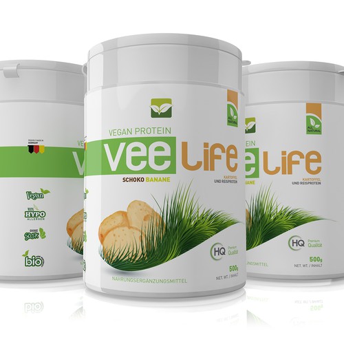 Vegan label with the title 'Vegan protein '