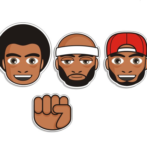 Emoji artwork with the title 'The Black Emoji Project - Raising Awareness of the Lack of Black Emojicons.'