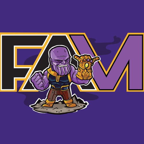 Cool artwork with the title 'Illustration of Thanos shaka'