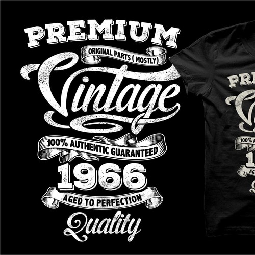 Lettering t-shirt with the title 'Create a Vintage Birthday Shirtdesign'