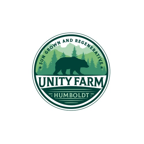 Marijuana brand with the title 'Unity Farm Logo Design'