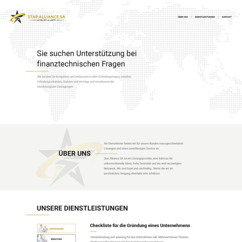 Light website with the title 'Star Alliance SA'