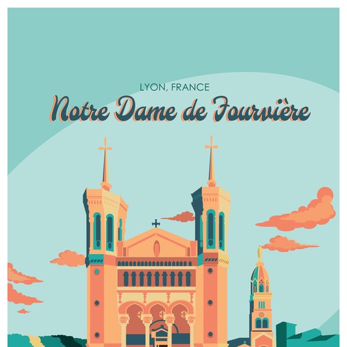 Building artwork with the title 'Poster and Tote bag design '