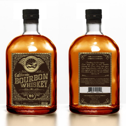 Retro label with the title 'label for bourbon whiskey'