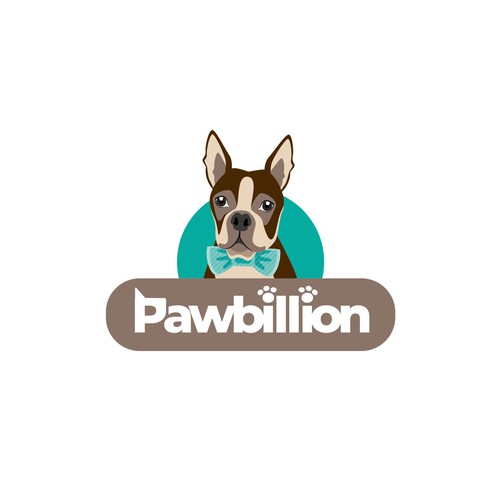 Cat brand with the title 'Logo for a pet grooming salon “Pawbillion"'