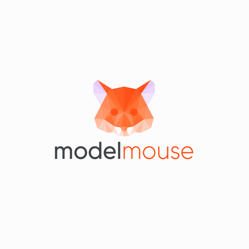 Low poly logo with the title 'Low Poly Mouse Logo'