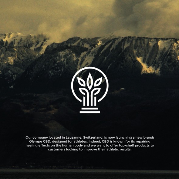 Column logo with the title 'Modern style Logo for  Olymp CBD, products for Sport'