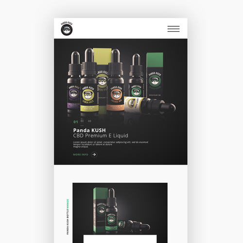 Responsive design with the title 'Responsive web design for Panda Kush'