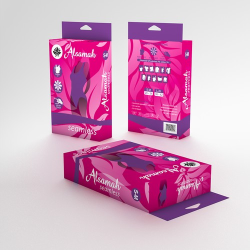 Professional packaging with the title 'Elegant design for ladies seamless body fit'