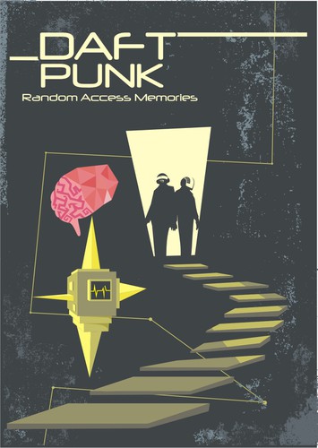 Brain design with the title 'Daft Punk concert poster'