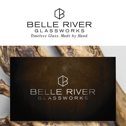 Handmade logo with the title 'Belle River logo'