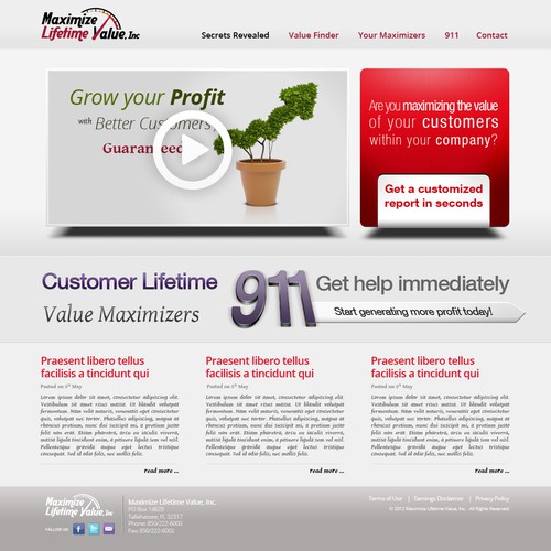 Customer design with the title 'Create the next website design for Maximize Lifetime Value'
