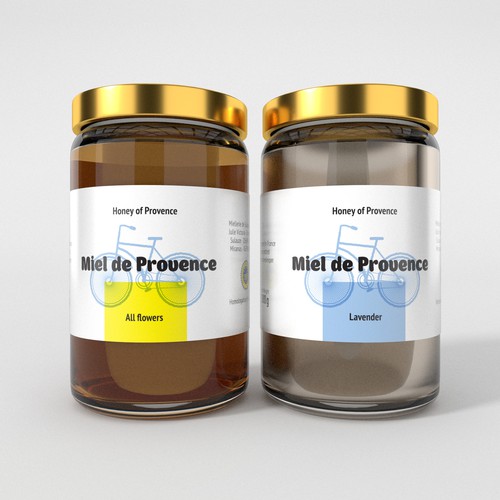 Honey label with the title 'Honey of provence'