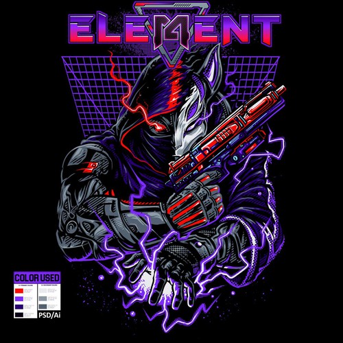 Gamer design with the title 'Call of Duty and Fortnite Collision Designs'