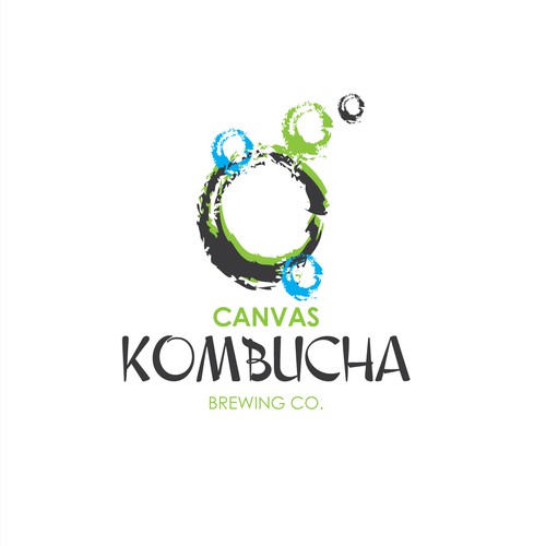 Paint brand with the title 'Fun arty logo for Kombucha Brewery'