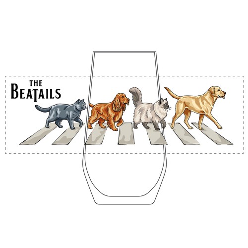 Pet illustration with the title 'Glass Unique Design'