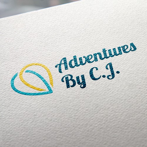 Turquoise logo with the title 'Travel agency logo design "Adventures By C.J."'